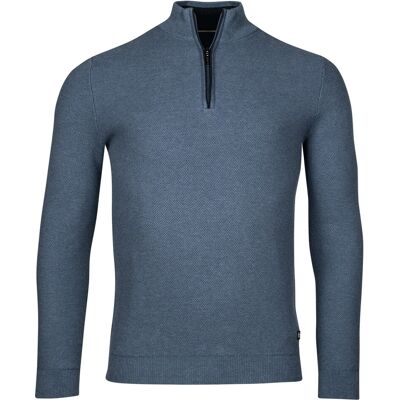 Baileys Trui Half Zip Structure Knit Denim Blue / male Baileys Trui Half Zip Structure Knit Denim Blue / male