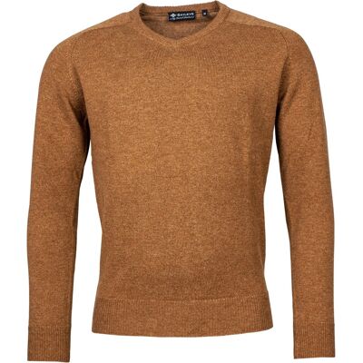 Baileys Trui Two Ply Scottish Lambswool V-Neck Pullover Single Knit Bruin / male Baileys Trui Two Ply Scottish Lambswool V-Neck Pullover Single Knit Bruin / male