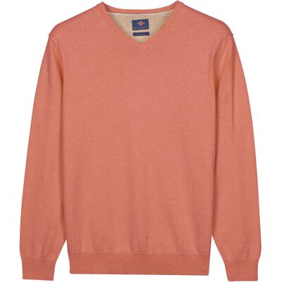 Baileys Trui Uni Color V-Neck Pima Cotton Abrikoos / male Baileys Trui Uni Color V-Neck Pima Cotton Abrikoos / male