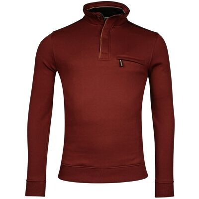Baileys Trui Half Zip Allover Honeycomb Piqué Sweat Deep Red / male Baileys Trui Half Zip Allover Honeycomb Piqué Sweat Deep Red / male