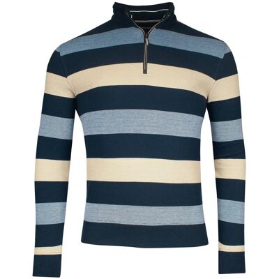Baileys Trui Sweatshirt Half Zip Doubleface Yarn-Dyed Two Tone Stripes Dark Blue / male Baileys Trui Sweatshirt Half Zip Doubleface Yarn-Dyed Two Tone Stripes Dark Blue / male