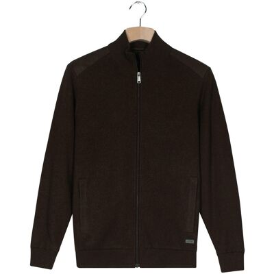 Baileys Vest Cotton Cashmere Lined Cardigan Zip Structure Knit Dark Brown / male Baileys Vest Cotton Cashmere Lined Cardigan Zip Structure Knit Dark Brown / male