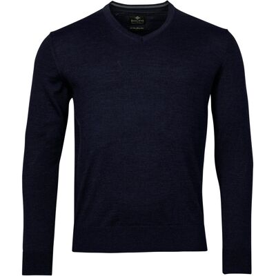 Baileys Trui V-Hals Merinowol Uni Color Single Knit Navy / male Baileys Trui V-Hals Merinowol Uni Color Single Knit Navy / male