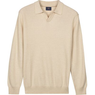 Baileys Trui Polo Pullover V-Neck Structure Knit Marshmallow / male Baileys Trui Polo Pullover V-Neck Structure Knit Marshmallow / male