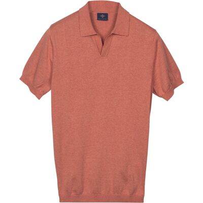 Baileys Polo Knitted Short Sleeve No-Button Collar Abrikoos / male Baileys Polo Knitted Short Sleeve No-Button Collar Abrikoos / male