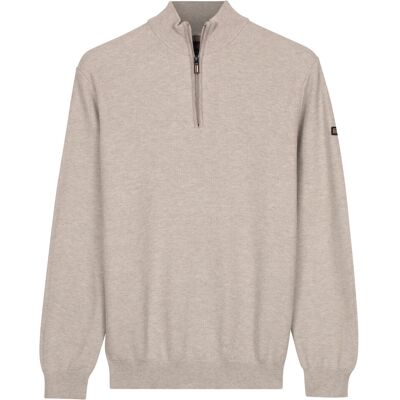 Baileys Trui Half Zip Subtle Faux-Uni Structure Knit Soft Grey / male Baileys Trui Half Zip Subtle Faux-Uni Structure Knit Soft Grey / male