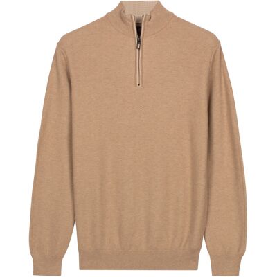 Baileys Trui Half Zip Subtle Faux-Uni Structure Knit Zand / male Baileys Trui Half Zip Subtle Faux-Uni Structure Knit Zand / male