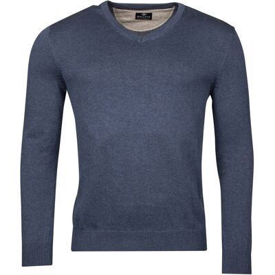 Baileys Trui V-Neck Pullover Single Knit Deep Denim Blue / male Baileys Trui V-Neck Pullover Single Knit Deep Denim Blue / male