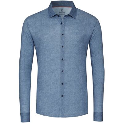 Desoto Overhemd Denim Structure Pattern Denim Blue / male Desoto Overhemd Denim Structure Pattern Denim Blue / male