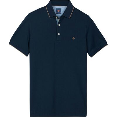 Baileys Polo Two-Tone Solid Fine Line Tipping Detail Dark Denim Blue / male Baileys Polo Two-Tone Solid Fine Line Tipping Detail Dark Denim Blue / male