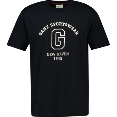 Gant T-Shirt Graphic 1949 New Haven Pattern Crew Neck Zwart / male Gant T-Shirt Graphic 1949 New Haven Pattern Crew Neck Zwart / male