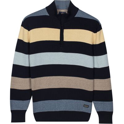 Baileys Trui Half Zip Knit Two-Tone Multi Stripe Maisgeel / male Baileys Trui Half Zip Knit Two-Tone Multi Stripe Maisgeel / male