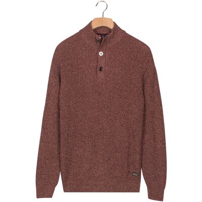 Baileys Trui Half Zip And Buttons Mouliné Rib Structure Light Mauve / male Baileys Trui Half Zip And Buttons Mouliné Rib Structure Light Mauve / male