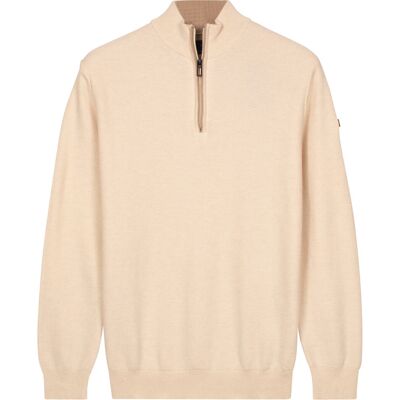 Baileys Trui Half Zip Subtle Faux-Uni Structure Knit Marshmallow / male Baileys Trui Half Zip Subtle Faux-Uni Structure Knit Marshmallow / male