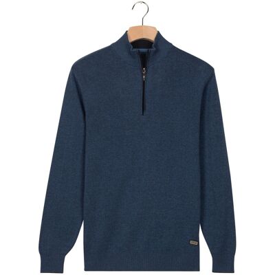 Baileys Trui Half Zip Allover Two-Tone Fine Texture Midden Blauw / male Baileys Trui Half Zip Allover Two-Tone Fine Texture Midden Blauw / male