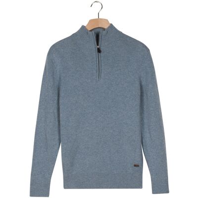 Baileys Trui Lambswool Half Zip Argyle Jacquard Knit Faded Denim Blue / male Baileys Trui Lambswool Half Zip Argyle Jacquard Knit Faded Denim Blue / male
