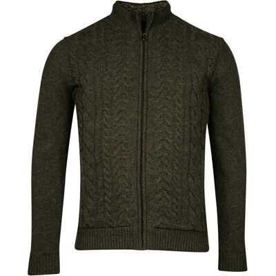 Baileys Vest Cardigan Zip Lined Front Cable Knit Olive / male Baileys Vest Cardigan Zip Lined Front Cable Knit Olive / male