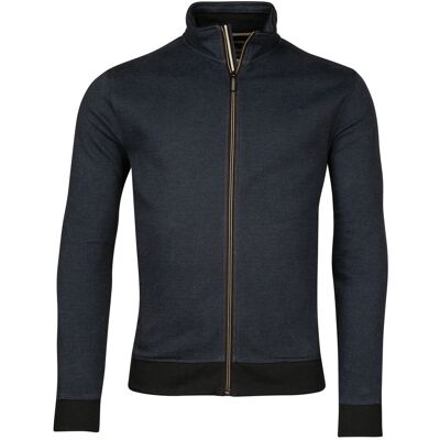 Baileys Vest Yarn Dyed Jacquard Doubleface Interlock Sweat Cardigan Zip Mid Denim Blue / male Baileys Vest Yarn Dyed Jacquard Doubleface Interlock Sweat Cardigan Zip Mid Denim Blue / male