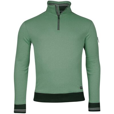 Baileys Trui Sweatshirt Half Zip Pinstripe Interlock Olijf Groen / male Baileys Trui Sweatshirt Half Zip Pinstripe Interlock Olijf Groen / male