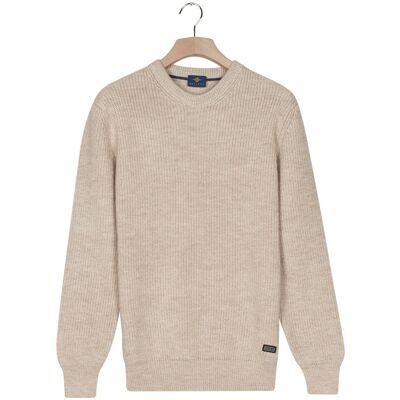 Baileys Trui Crew Neck Extra Long Sleeve Half Cardigan Stitch Marshmallow / male Baileys Trui Crew Neck Extra Long Sleeve Half Cardigan Stitch Marshmallow / male