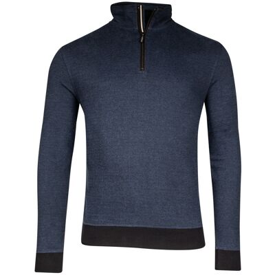 Baileys Trui Sweatshirt Half Zip Yarn Dyed Jacquard Doubleface Interlock Mid Denim Blue / male Baileys Trui Sweatshirt Half Zip Yarn Dyed Jacquard Doubleface Interlock Mid Denim Blue / male