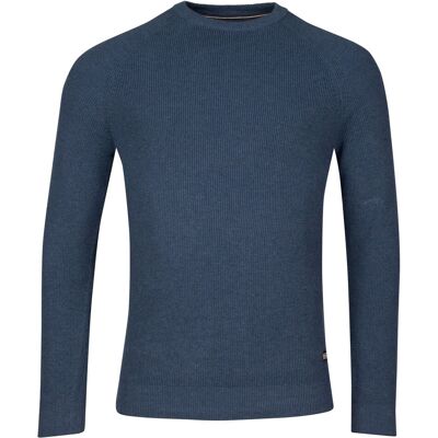 Baileys Trui Crew Neck Allover Rib Knit Deep Denim Blue / male Baileys Trui Crew Neck Allover Rib Knit Deep Denim Blue / male