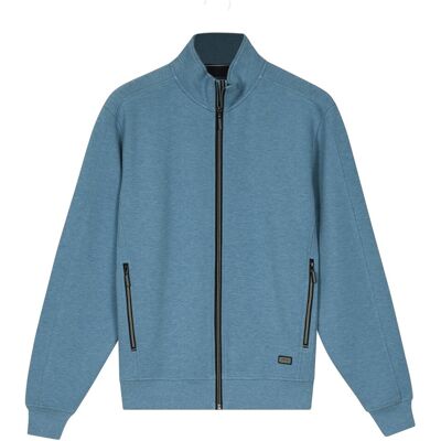 Baileys Vest Uni Color Zipped Sweat Cardigan Fine Texture Piqué Interlock Sky Blue / male Baileys Vest Uni Color Zipped Sweat Cardigan Fine Texture Piqué Interlock Sky Blue / male
