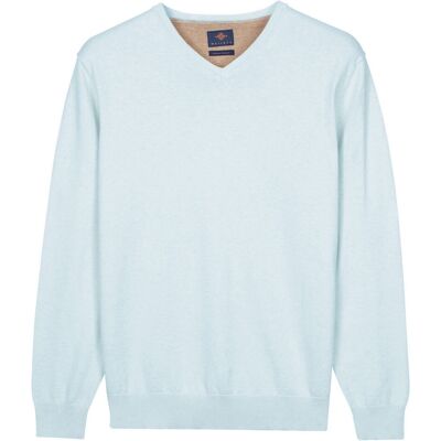 Baileys Trui Uni Color V-Neck Pima Cotton Soft Blue / male Baileys Trui Uni Color V-Neck Pima Cotton Soft Blue / male