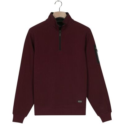 Baileys Trui Half Zip Piqué Interlock Sleeve Zip Pocket Deep Mauve / male Baileys Trui Half Zip Piqué Interlock Sleeve Zip Pocket Deep Mauve / male