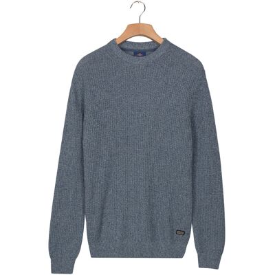 Baileys Trui Crew Neck Mouliné Rib Structure Twisted Colors Soft Blue / male Baileys Trui Crew Neck Mouliné Rib Structure Twisted Colors Soft Blue / male