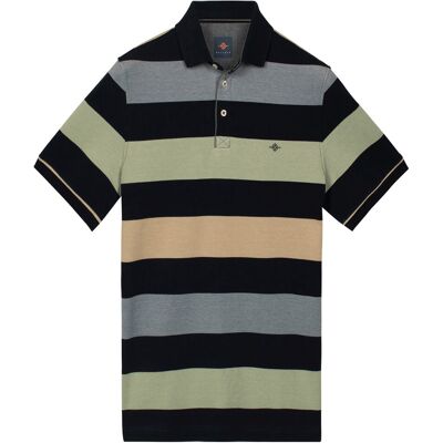 Baileys Polo Two-Tone Piqué Yarn Dyed Stripes Misty Green / male Baileys Polo Two-Tone Piqué Yarn Dyed Stripes Misty Green / male