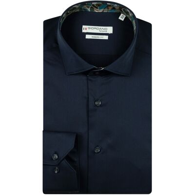 Giordano Overhemd Locarno Semi Cutaway Libery Fabric Contrast Two-Ply Plain Twill Navy / male Giordano Overhemd Locarno Semi Cutaway Libery Fabric Contrast Two-Ply Plain Twill Navy / male