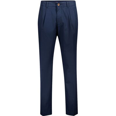 Gardeur Broek Roman Leisure Luxury Herringbone Weave Heavy Weight Cotton Dark Marine / male Gardeur Broek Roman Leisure Luxury Herringbone Weave Heavy Weight Cotton Dark Marine / male