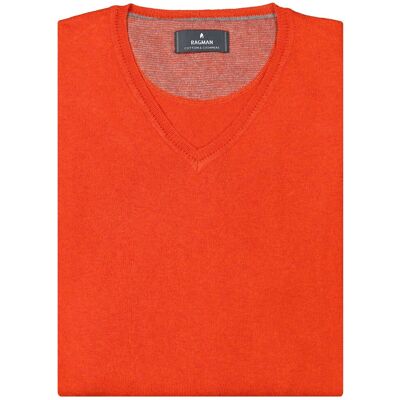 Ragman Trui V-Neck Supersoft Cotton Cashmere Knitted Elbow Patches Bright Red / male Ragman Trui V-Neck Supersoft Cotton Cashmere Knitted Elbow Patches Bright Red / male