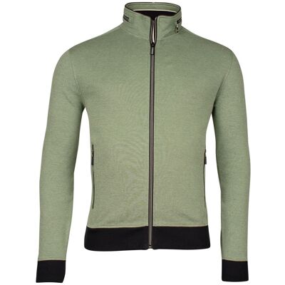 Baileys Vest Sweat Cardigan Zip Two-Tone Oxford Doubleface Jacquard Interlock Olijf Groen / male Baileys Vest Sweat Cardigan Zip Two-Tone Oxford Doubleface Jacquard Interlock Olijf Groen / male