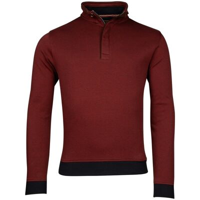 Baileys Trui Half Zip 2-Tone Jacquard Interlock Doubleface Sweat Deep Red / male Baileys Trui Half Zip 2-Tone Jacquard Interlock Doubleface Sweat Deep Red / male