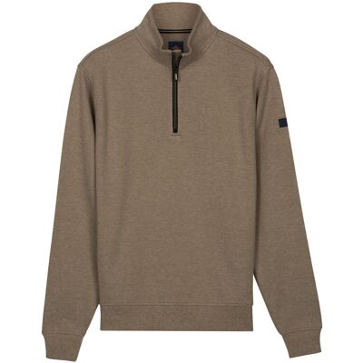 Baileys Trui Sweat Half Zip Subtle Faux Uni Two-Tone Taupe / male Baileys Trui Sweat Half Zip Subtle Faux Uni Two-Tone Taupe / male
