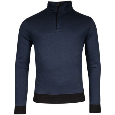 Baileys Trui Half Zip 2-Tone Jacquard Interlock Doubleface Sweat Deep Denim Blue / male Baileys Trui Half Zip 2-Tone Jacquard Interlock Doubleface Sweat Deep Denim Blue / male