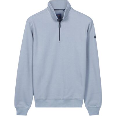Baileys Trui Sweatshirt Half Zip Heavy Piqué Structure Cloud Blue / male Baileys Trui Sweatshirt Half Zip Heavy Piqué Structure Cloud Blue / male