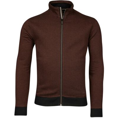 Baileys Vest Yarn Dyed Jacquard Doubleface Interlock Sweat Cardigan Zip Deep Orange / male Baileys Vest Yarn Dyed Jacquard Doubleface Interlock Sweat Cardigan Zip Deep Orange / male