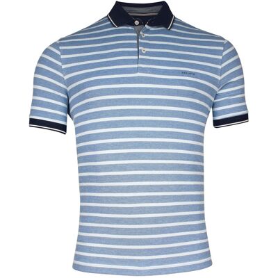 Baileys Polo Piqué Two-Tone Yarn Dyed Stripes Cobalt / male Baileys Polo Piqué Two-Tone Yarn Dyed Stripes Cobalt / male