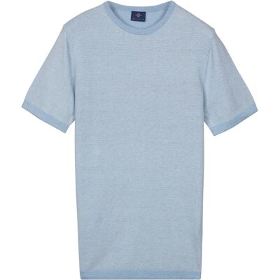 Baileys Trui Crew Neck Two-Tone Jacquard Texture Soft Blue / male Baileys Trui Crew Neck Two-Tone Jacquard Texture Soft Blue / male