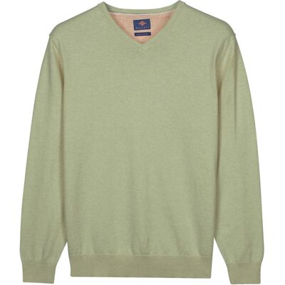 Baileys Trui Uni Color V-Neck Pima Cotton Misty Green / male Baileys Trui Uni Color V-Neck Pima Cotton Misty Green / male
