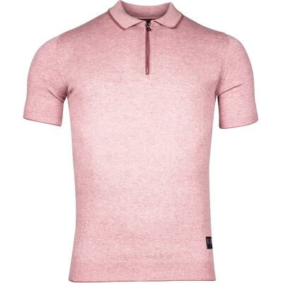 Giordano Polo Enzo Knitted Melange Zip Collar Rood / male Giordano Polo Enzo Knitted Melange Zip Collar Rood / male
