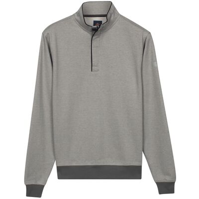 Baileys Trui Half Zip Yarn Dyed Jacquard Interlock Soft Grey / male Baileys Trui Half Zip Yarn Dyed Jacquard Interlock Soft Grey / male