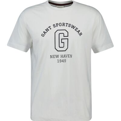 Gant T-Shirt Graphic 1949 New Haven Pattern Crew Neck Eggshell / male Gant T-Shirt Graphic 1949 New Haven Pattern Crew Neck Eggshell / male
