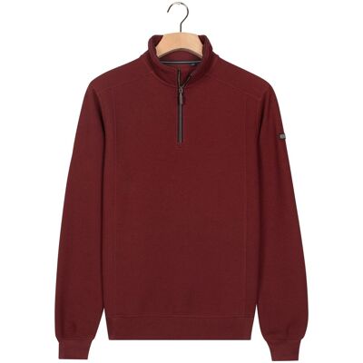 Baileys Trui Sweat Half Zip Hi-Low Structure Uni Color Deep Mauve / male Baileys Trui Sweat Half Zip Hi-Low Structure Uni Color Deep Mauve / male