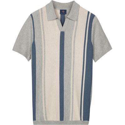 Baileys Polo Allover Structure Knit Vertical Stripe Riviera Blue / male Baileys Polo Allover Structure Knit Vertical Stripe Riviera Blue / male