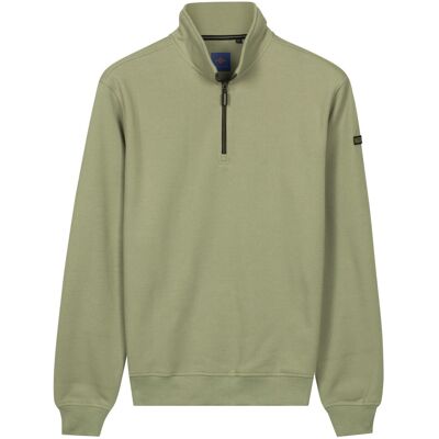 Baileys Trui Sweatshirt Half Zip Heavy Piqué Structure Misty Green / male Baileys Trui Sweatshirt Half Zip Heavy Piqué Structure Misty Green / male