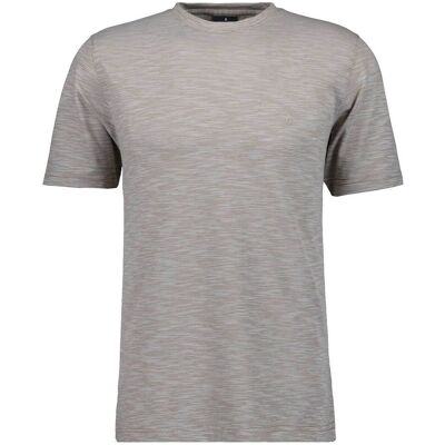 Ragman T-Shirt Soft Knit Fine Stripe Round Neck Beige Melange / male Ragman T-Shirt Soft Knit Fine Stripe Round Neck Beige Melange / male